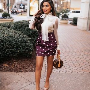 Zara polka dot taffeta mini skirt